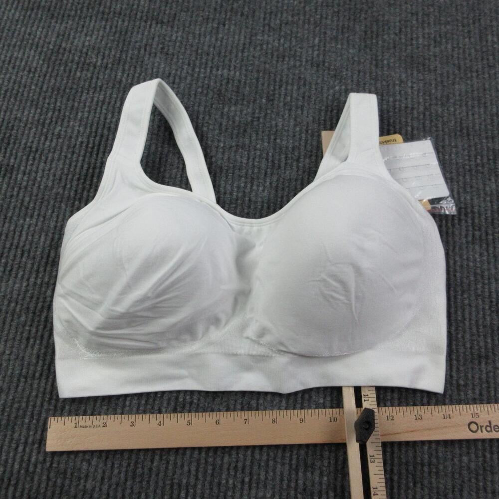 Truekind Bra Womens 3XL White T-Shirt Molded Seamless Back Closure Extender NWT